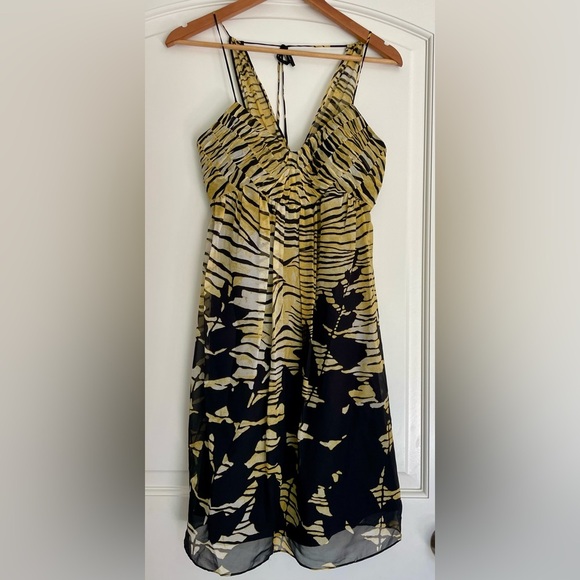 BCBG Paris Dresses & Skirts - BCBG Yellow Zebra Print Cocktail Dress